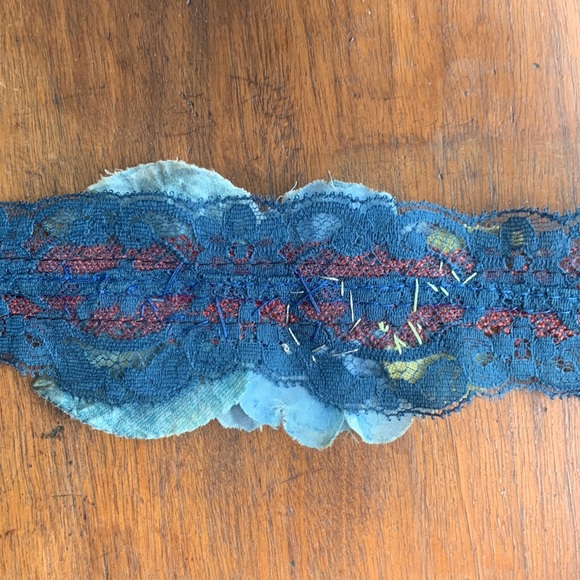 1920s floral - headband blue with antique flowers handmade - lace - Picture 8 of 8